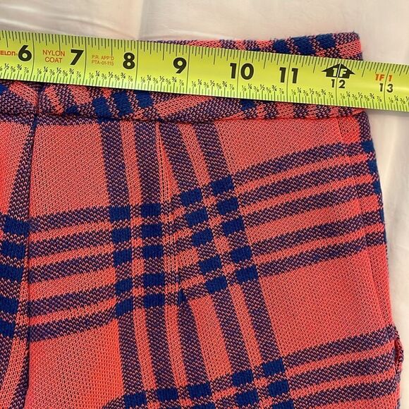 Cynthia Rowley Lincoln Orange Blue Knit Plaid Pants Womens Size 6 - Picture 6 of 14